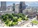 Aerial perspective of Indianapolis city center, showing a park and surrounding buildings at 350 N Meridian St # A301, Indianapolis, IN 46204