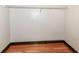 Simple closet with wire shelving and hardwood floor at 350 N Meridian St # A301, Indianapolis, IN 46204