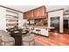 Modern kitchen with granite countertops, stainless steel appliances and breakfast bar at 350 N Meridian St # A301, Indianapolis, IN 46204