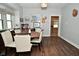 Dining room features hardwood floors and access to the kitchen at 278 N Mount St, Indianapolis, IN 46222