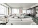 Open living area featuring a white sectional sofa and large windows at 1 N Illinois St # 2101, Indianapolis, IN 46204