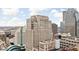 Aerial view of downtown Indianapolis skyline, showcasing city buildings and streets at 1 N Illinois St # 2101, Indianapolis, IN 46204