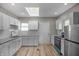 Modern kitchen with white cabinets, granite counters, and stainless steel appliances at 618 N Gladstone Ave, Indianapolis, IN 46201