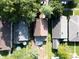 Aerial view of houses with gray roofs, green yards, and a pool at 618 N Gladstone Ave, Indianapolis, IN 46201