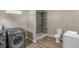 Updated bathroom with a walk-in shower and modern vanity at 618 N Gladstone Ave, Indianapolis, IN 46201
