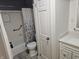 Clean bathroom, featuring a shower/tub combo at 14 Winchester Ct, Anderson, IN 46013