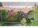 Overhead view of the home's landscaped backyard and patio at 646 E 9Th St, Indianapolis, IN 46202
