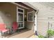 Charming front porch with red chairs and screen door at 646 E 9Th St, Indianapolis, IN 46202