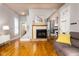 Fireplace and hardwood floors in living room at 646 E 9Th St, Indianapolis, IN 46202