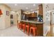 Modern kitchen with stainless steel appliances, granite countertops, and an island with seating at 5181 S Poplar Dr, Columbus, IN 47201