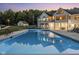 Luxury pool with house reflection at night at 5181 S Poplar Dr, Columbus, IN 47201