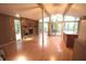 Living room with stone fireplace and hardwood floors at 6406 Pheasant Dr, Nineveh, IN 46164