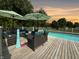 Enjoy sunset views from this spacious deck and refreshing pool at 5647 W Mooresville Rd, Indianapolis, IN 46221