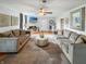 Spacious living room with cozy seating, fireplace, and large windows at 5647 W Mooresville Rd, Indianapolis, IN 46221