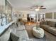 Living room with comfortable seating, views to kitchen and dining areas at 5647 W Mooresville Rd, Indianapolis, IN 46221