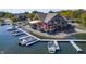 Aerial view of Wolfies Geist waterfront bar and patio at 9088 Nautical Watch Dr, Indianapolis, IN 46236