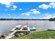 Private dock with boat lift and beautiful lake views at 9088 Nautical Watch Dr, Indianapolis, IN 46236