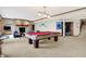 Game room featuring a pool table and a fireplace at 9088 Nautical Watch Dr, Indianapolis, IN 46236