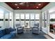 Sunroom with stunning lake view and comfortable seating at 9088 Nautical Watch Dr, Indianapolis, IN 46236