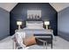 Serene bedroom with a sophisticated color scheme and stylish decor at 9760 Windy Hills Dr, Zionsville, IN 46077