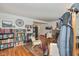 Spacious living room with hardwood floors, built-in shelves, and fireplace at 1683 Conner St, Noblesville, IN 46060