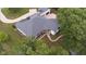 Aerial view of home highlighting unique architecture at 3621 Olive Branch Rd, Greenwood, IN 46143