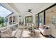Expansive covered patio offering ample seating, a fireplace and scenic views at 3621 Olive Branch Rd, Greenwood, IN 46143
