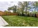 Large backyard with a grassy lawn and wooden fence at 437 W 86Th St, Indianapolis, IN 46260