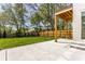 Spacious backyard with a large concrete patio and wood fence at 437 W 86Th St, Indianapolis, IN 46260