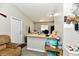 Galley kitchen with wood countertops and black appliances at 2813 Grassy Creek Dr, Indianapolis, IN 46229
