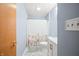 Full bathroom with shower, toilet, and white vanity at 1936 Broadmoor Ln, Columbus, IN 47203