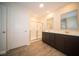 Bathroom boasts double vanity and shower at 91 Booth St, Whiteland, IN 46184