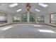 Expansive living room with skylights and a vaulted ceiling at 7601 S 700 W, Morgantown, IN 46160