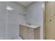 Basement bathroom with a vanity, toilet and shower at 7601 S 700 W, Morgantown, IN 46160