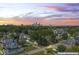 Aerial view of homes and cityscape at sunset at 1046 Dawson St, Indianapolis, IN 46203