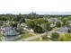 Aerial view of neighborhood with houses and city skyline at 1046 Dawson St, Indianapolis, IN 46203
