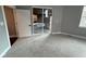 Bedroom with sliding glass door to screened porch with fireplace at 3380 N Pine Song Dr, Martinsville, IN 46151