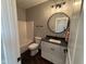 Small bathroom with a single vanity, toilet, and tub shower combo at 3380 N Pine Song Dr, Martinsville, IN 46151