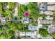 Aerial view of home and surrounding area, near James Whitcomb Riley Home at 571 Lockerbie S Cir, Indianapolis, IN 46202