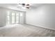 Bright bedroom with bay window and ceiling fan at 571 Lockerbie S Cir, Indianapolis, IN 46202