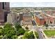 Aerial view of building, highlighting its urban setting at 350 N Meridian St # 901, Indianapolis, IN 46204