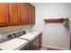 Laundry room with washer, dryer, cabinets and sink at 5213 Dunewood Way, Avon, IN 46123