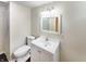 Basement bathroom with updated vanity and shower at 4013 N Graham Ave, Indianapolis, IN 46226