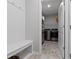 Convenient laundry room with washer, dryer, and built-in shelving at 17084 Cole Evans Dr, Noblesville, IN 46060