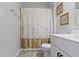 Simple bathroom with shower/tub combo and white vanity at 17084 Cole Evans Dr, Noblesville, IN 46060