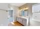 Bright bathroom featuring double vanity and updated fixtures at 16914 Silo Ridge Way, Noblesville, IN 46060