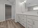 Double vanity bathroom with closet access at 4988 Amber Crest Dr, Brownsburg, IN 46112
