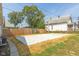 Large backyard with a new concrete patio at 728 E Beecher St, Indianapolis, IN 46203