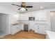 Newly remodeled kitchen with white cabinets and stainless steel appliances at 728 E Beecher St, Indianapolis, IN 46203