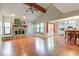 Spacious living room with stone fireplace and hardwood floors at 7932 Eagle Valley Pass, Indianapolis, IN 46214